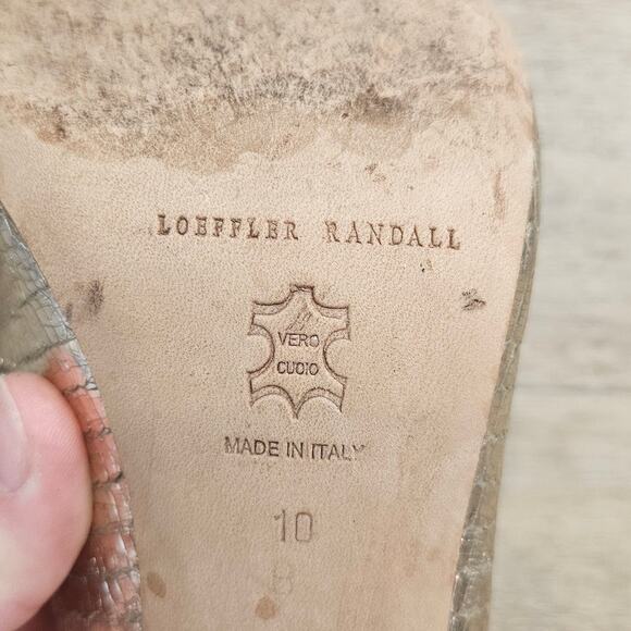 Loeffler Randall Metallic Gold Leather Pointed Toe Heel Pump sz 10 Glam Gala - Picture 2 of 11